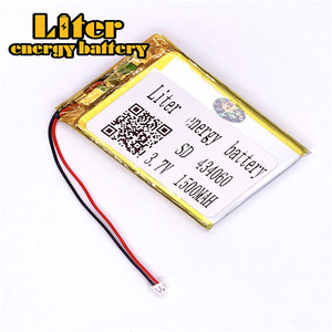 Plug 1.25-2 P 3.7 V 434060 1500 mah high quality lithium polymer battery li-li-ion rechargeable battery pack lipo battery - Product Image 1