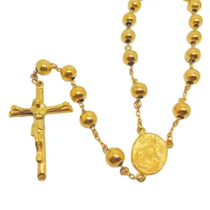 Olivia Rosenkranz Perlen Christentum Schwere Goldkette Lady von Guadalupe Anhänger Perlen Halsketten Männer