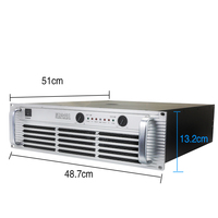 LAIKESI MD7200/MD9400 Amplificateur de mixage DJ professionnel 2 canaux en métal argenté pour systèmes de sonorisation professionnels