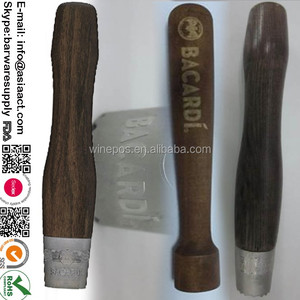 Cuillère à bar en acier inoxydable avec pilon en bois, cadeau promotionnel pour les réunions d'anciens étudiants et les mariages, sérigraphié - Product Image 2