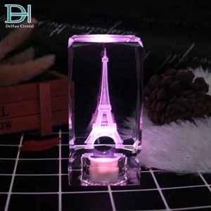 การออกแบบที่กำหนดเอง <span class=keywords><strong>Eiffel</strong></span> <span class=keywords><strong>Tower</strong></span> 3D เลเซอร์แก้วคริสตัล Cube - Product Image 4