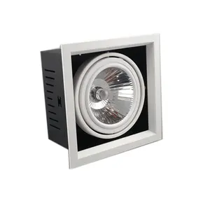 Lampu Sorot bawah Gimbal komersial aluminium Cob bisa diredupkan lampu kisi Led tersembunyi 50W dalam ruangan