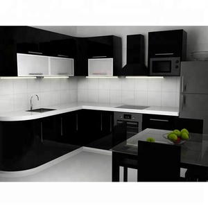 Abordable Moderne MDF Modèles De <span class=keywords><strong>Cuisine</strong></span> Debout Libre Garde-Manger Noir Armoires De <span class=keywords><strong>Cuisine</strong></span> - Product Image 2