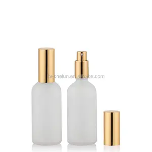 HeLun de lujo de 100ml vacía Frosoted botellas de Perfume de vidrio con Spray de aluminio tapa