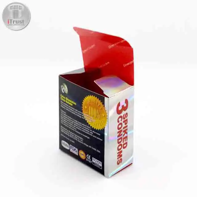 Großhandel Günstige 3D holo graphische UV-Offset bedruckte Kondom Verpackungs box