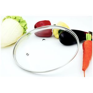 Couvercle en verre pour casseroles de cuisine, poêle à frites carrée bords en acier inoxydable, 3 pièces - Product Image 3