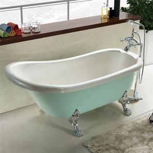 <span class=keywords><strong>Baignoire</strong></span> classique verte vibrante en acrylique d'usine, <span class=keywords><strong>baignoire</strong></span> à pieds en bois utilisée - Product Image 4