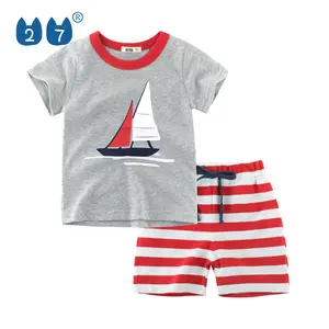 Conjunto de roupas infantis, conjuntos de roupas para bebês meninos roupas de verão de desenhos animados de algodão