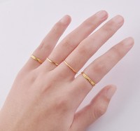 Bague mini en argent massif plaqué or 18K pour femme, bijoux, bracelet fin, 925
