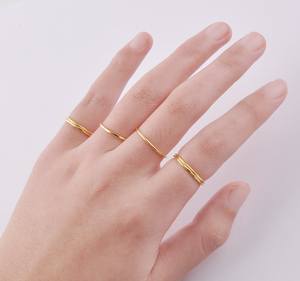 Anillos de joyería chapados en oro de 18K para mujer, nudillos finos apilables de Plata de Ley 925 - Product Image 6