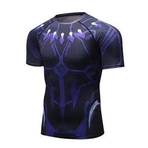 Groothandel super heroes kostuums mannen kleding 3d anime print gym t-shirt voor volwassenen