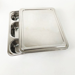 Assiette à dîner en acier inoxydable 304 <span class=keywords><strong>Thali</strong></span> Dining Restaurant Assiette Plateau 5 compartiments Boîte à lunch Mess Plateau - Product Image 6