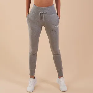 Cuffed एड़ियों महिलाओं खेल पैंट उच्च कमर फिटिंग Sweatpants