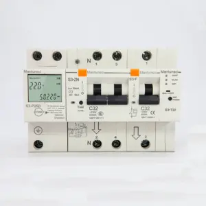 Disjoncteur miniature mcb, 20a, 32a, 63a, 80a, rcbo, rcd, appareil pour système de maison intelligente, 1 pièce