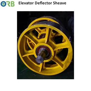 รอกนำทางลิฟต์สำหรับเครื่องขับเคลื่อนลิฟต์ ทำจากเหล็กหล่อ ใช้สำหรับติดตั้งบนตัวลิฟต์และรอกถ่วงน้ำหนัก - Product Image 3