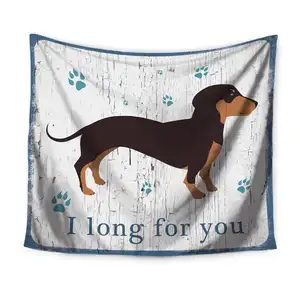 Tapete de parede com impressão personalizada de cachorro, têxtil, popular, dachshund, para decoração de quarto de crianças