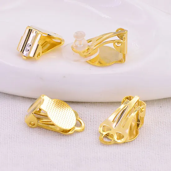 Pince à oreilles en métal doré en forme de grenouille, clip pour oreilles Non percées, de type 2, 1 pièce