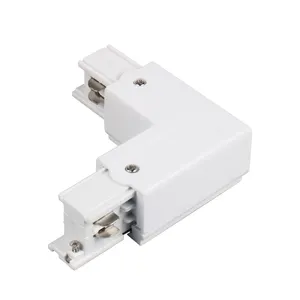 Conector de riel de luz de 3 fases, conectores de esquina de 4 cables, 3 bucles, sistema de pista Global de ajuste de pista de Europa