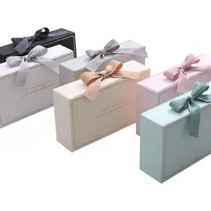 Новогодний подарочный ящик с лентой, коробка для детской одежды, Подарочная коробка с бумажным мешком