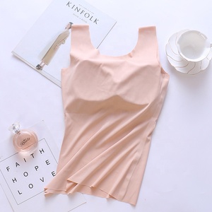 6000 Delle Donne di Un Pezzo Senza Fili di Seta del Ghiaccio Senza Soluzione di Continuità Yoga <span class=keywords><strong>Canotta</strong></span> Invisibile Senza Maniche Canotte Dimagrisce Maglia Con i Rilievi Smontabili - Product Image 3
