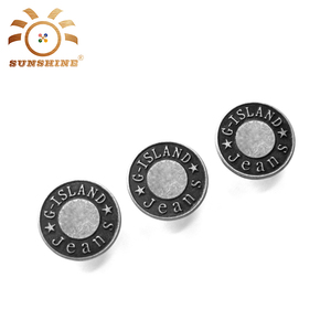 Propre antic argent personnalisé plaqué marque logo boutons en laiton pour les jeans - Product Image 1