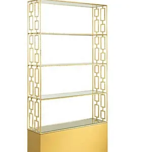 Riser Base Book Shelves Wine Stands Bar Backs Golden decorative shelf Wedding Decorations Events Supplier