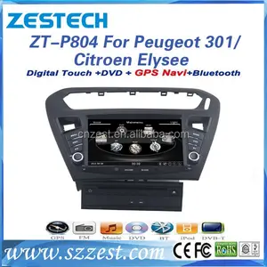 Çift yuvalı araba müzik seti Peugeot 301 için araba STEREO dokunmatik ekran GPS navigasyon + otomatik DVD multimedya Citroen C Elysee için DVD oynatıcı autoradio