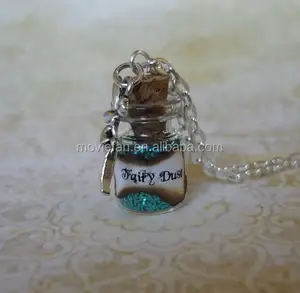 Fairy Dust Glass Bottle Necklace Fairies Pixie Dust Fantasy Jewelry Faery Fae Kawaii Charm