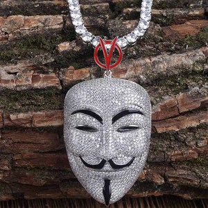 <span class=keywords><strong>Película</strong></span> <span class=keywords><strong>V</strong></span> para <span class=keywords><strong>Vendetta</strong></span> Collar <span class=keywords><strong>de</strong></span> joyería con colgante <span class=keywords><strong>de</strong></span> cara <span class=keywords><strong>de</strong></span> circón <span class=keywords><strong>de</strong></span> gran tamaño - Product Image 3