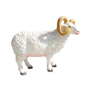 Statues de pelouse de jardin extérieur élégant en résine de fibre de verre artisanat Sculpture d'art religieux fée musique <span class=keywords><strong>chèvre</strong></span> mouton Design pour parc - Product Image 5
