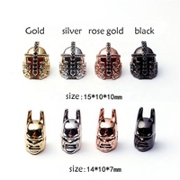 VEROMCA Micro Pave Diamond Crown Skull Head Leopard casque perles accessoires