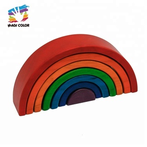 Nouvelle arrivée 7 pièces éducatifs en <span class=keywords><strong>bois</strong></span> <span class=keywords><strong>arc</strong></span> stacking jouets pour bébés W13D206 - Product Image 6