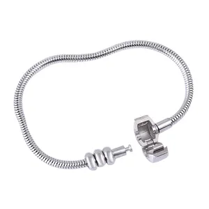 Perles fermoirs en silicone avec l'intérieur du caoutchouc, pour les bracelets en chaîne serpent