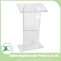 Modern Design Organic Glass Conference Acrylic Podium Lectern with Angled Reading Surface