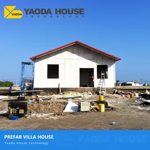 china modern prefabricated simple small villa plans ready made fashion designed modern concrete panel prefab house/home/villa