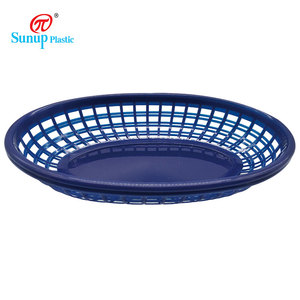 Fabrik Hot Sales Fast <span class=keywords><strong>Food</strong></span> Kunststoff Oval Korb Tablett Picknick korb