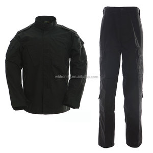 Uniforme de camouflage tactique noir Fronter pour agents de sécurité avec détection par aiguille - Polyester/Coton Unisexe - Product Image 2