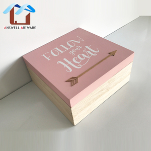 Bán Buôn Giá Rẻ Lover Nhỏ Bằng Gỗ Lưu Trữ Hộp Quà Tặng Crate Với Kim Loại Đầu Mũi Tên Mô Hình Trang Trí Nội Thất Nắp - Product Image 2