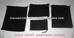 Custom Logo Mini Black Velvet Drawstring Pouch Polyester Storage Travel Bags Toys Balls Equipment Wholesale Gift Bags Available - Product Image 4