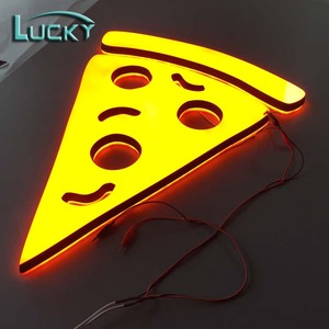 河南運トレーディングミニピザサインLEDダブルライトアクリルレターサイネージ - Product Image 1