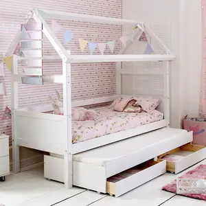 kids tree house bed with trundle with drawer