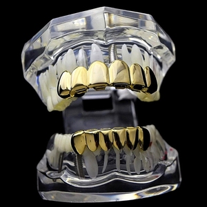 Calandre en acier inoxydable, bijoux Hip Hop, grille argentée ou dorée - Product Image 4