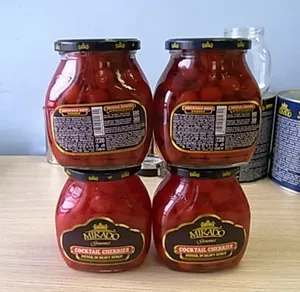 En kaliteli Mikado marka çin konserve kırmızı kiraz ağır şurubu 314ml, kokteyl kiraz - Product Image 4