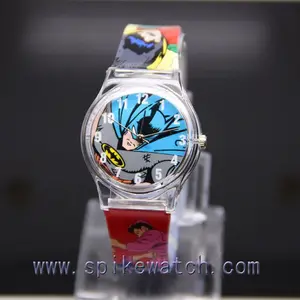 Batman pattern on dial and strap hot selling men fashion pvc watch