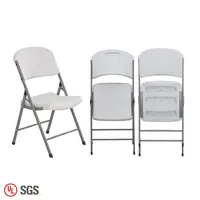 Portable White Plastic Folding Chairs for Events, Party