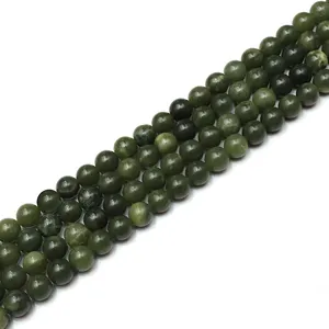 15 Inches Full Strand Natural Canada Jade Beads Smooth Round 8mm 10mm Beads Wholesale Loose Beads Semi-Precious Stone