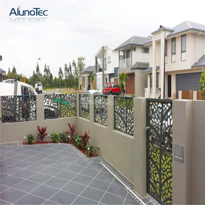 AlunoTec โมเดิร์นเลเซอร์ตัดอลูมิเนียมน้ำหนักเบากลางแจ้งโลหะรั้วสวน
