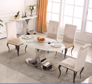 Fosha utilizado oro muebles de comedor para la venta de mármol ovalada Mesas Sillas - Product Image 4