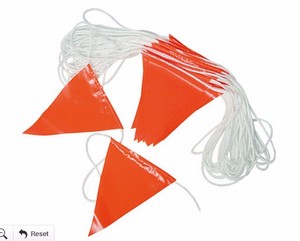 Banderines DE SEGURIDAD triangulares naranjas personalizados, Bandera de advertencia en cuerda resistente - Product Image 5