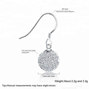 CGO02 Boucles <span class=keywords><strong>d</strong></span>'oreilles tendance <span class=keywords><strong>en</strong></span> <span class=keywords><strong>argent</strong></span> sterling 925, bijoux fins, 10-12 mm, zircon brillant pavé, boucles <span class=keywords><strong>d</strong></span>'oreilles à boule à la mode <span class=keywords><strong>pour</strong></span> femme, cadeau <span class=keywords><strong>pour</strong></span> femme - Product Image 2